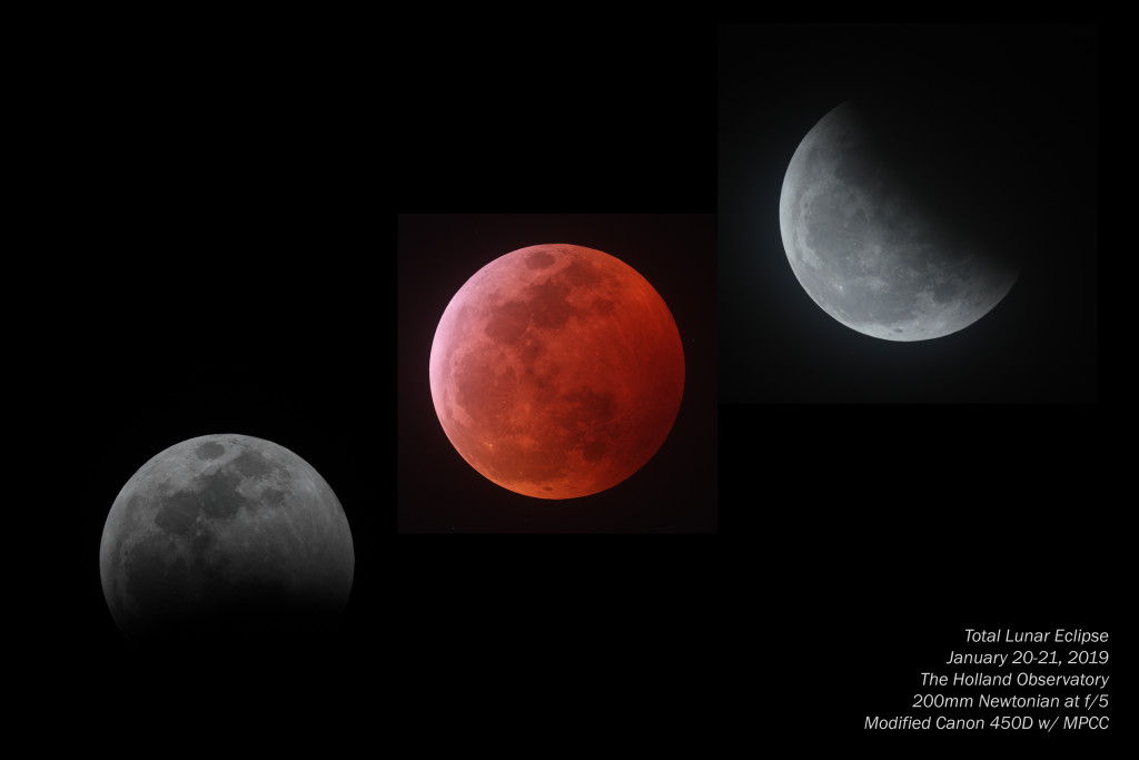 Total Lunar Eclipse, January 20-21, 2019 - 200mm f/5 Newtonian, Canon 450D 