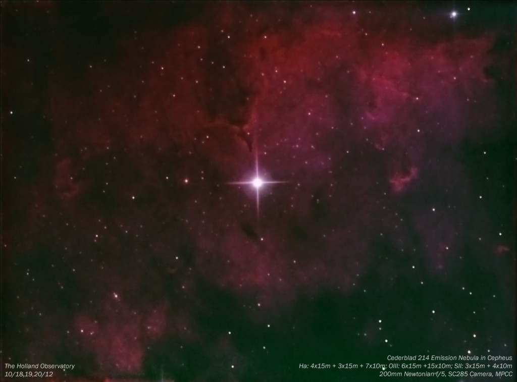 Cederblad 214 - Emission Nebula in Cepheus, Narrowband (pseudo true color)