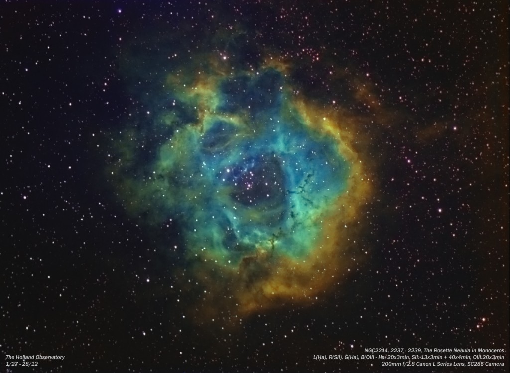 NGC2244, 2237 to 2239 - Rosette Nebula in Monoceros 