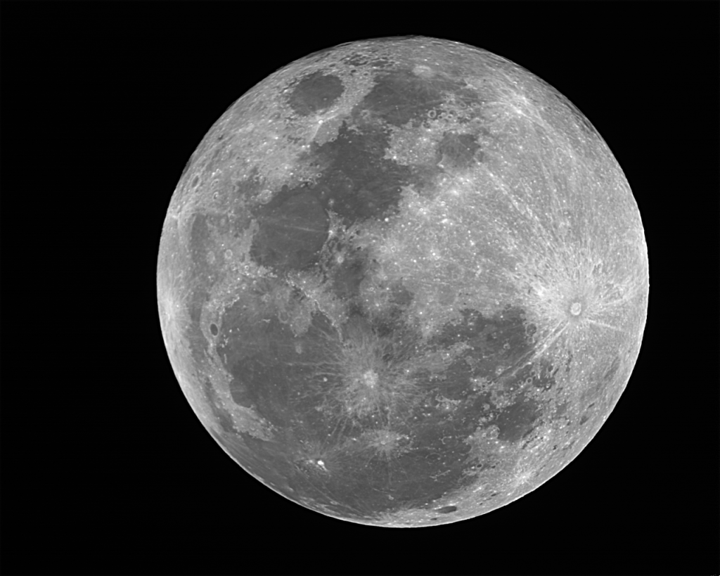 Full Moon - SC2 Camera, 100 Frames Combined