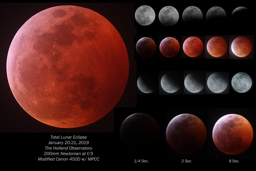 Total Lunar Eclipse, January 20-21, 2019 - 200mm f/5 Newtonian, Canon 450D 
