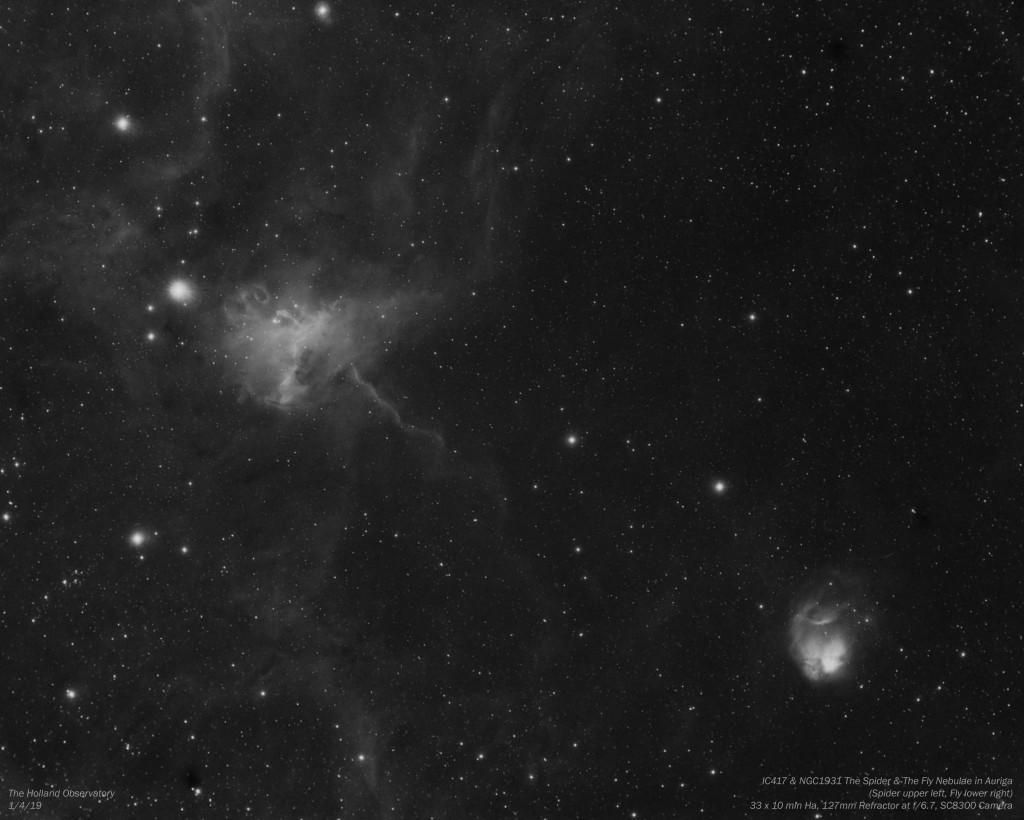 IC417 & NGC1931 - The Spider and the Fly Nebulae in Auriga